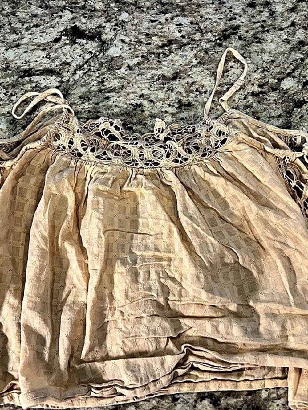 American Eagle Lace Trim Camisole in tan Size Small